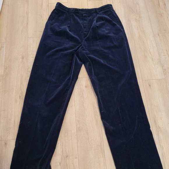 Vintage Ports Int'l Pleated Velvet Trousers - Picture 1 of 3